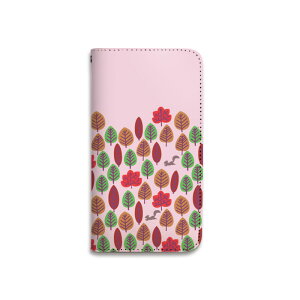 スマホケース 全機種対応 手帳型 携帯ケース ベルトなし マグネットなし 動物 リス りす 森 もり パステル カラフル かわいい キュート スマートフォン iPhone16 iPhoneSE3 iPhone15 14 Pro Max Plus mini SE