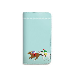 スマホケース 全機種対応 手帳型 携帯ケース ベルトなし マグネットなし 競争馬 競馬 ジョッキー ドット絵 レトロ テレビゲーム スマートフォン iPhone17 iPhoneAir 16e 15 14 Pro Max Plus mini SE2 13 12 SE3