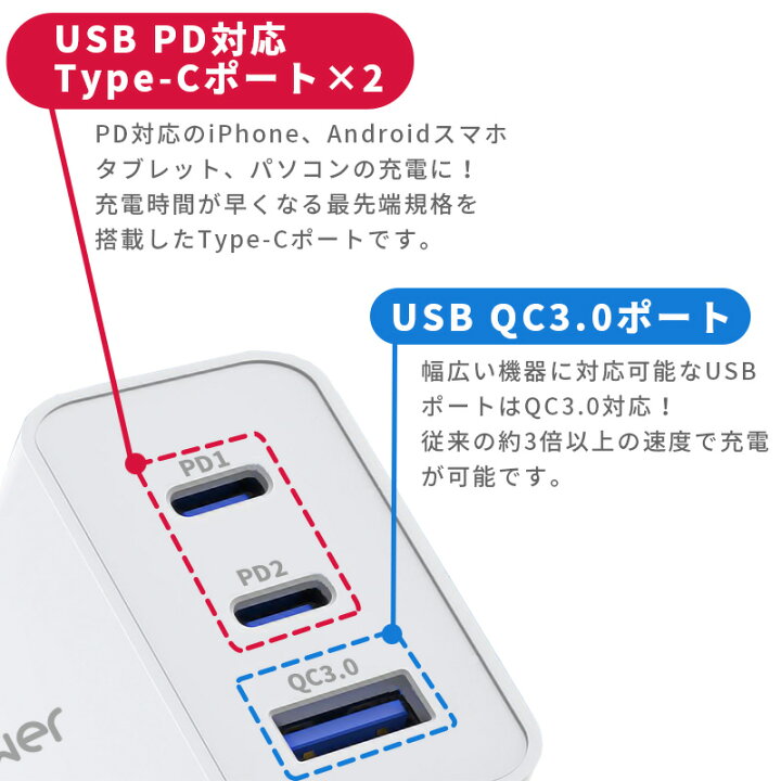 楽天市場】スマホ 充電器 Type-C 急速 USB コンセント 65W GaN充電器 Type-C PD 2ポート USB QC3.0対応 1ポート ACアダプター iPhone 14 13 12 Android コンパクト 窒化ガリウム 高速 A-Power 定形外郵便送料無料 【動画あり】 : Depot 楽天市場】スマホ 充電器 Type-C 急速 USB コンセント 65W GaN充電器 Type-C PD 2ポート USB QC3.0対応 1ポート ACアダプター iPhone 14 13 12 Android コンパクト 窒化ガリウム 高速 A-Power 定形外郵便送料無料 【動画あり】 : Depot