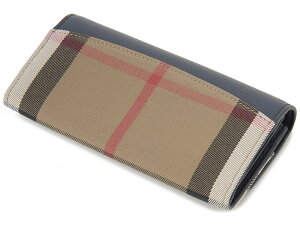 BURBERRY3992894-NAVYバーバリー二折長財布キャンバス×レザーネイビー