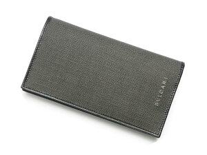 BVLGARI32582WEEKENDブルガリ新商品ウイークエンドコーティッドヘリテージキャンバスブルガリ財布ファスナー小銭入長財布ブラックヘリンボーン柄