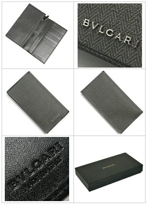BVLGARI32582WEEKENDブルガリウイークエンドコーティッドヘリテージキャンバスファスナー小銭入付長財布ブラックヘリンボーン柄