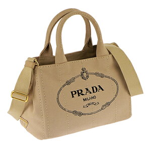 PRADA1BG439-CANAPA/CORDAプラダ2WAYバッグコットンキャンバスベージュ×ゴールド