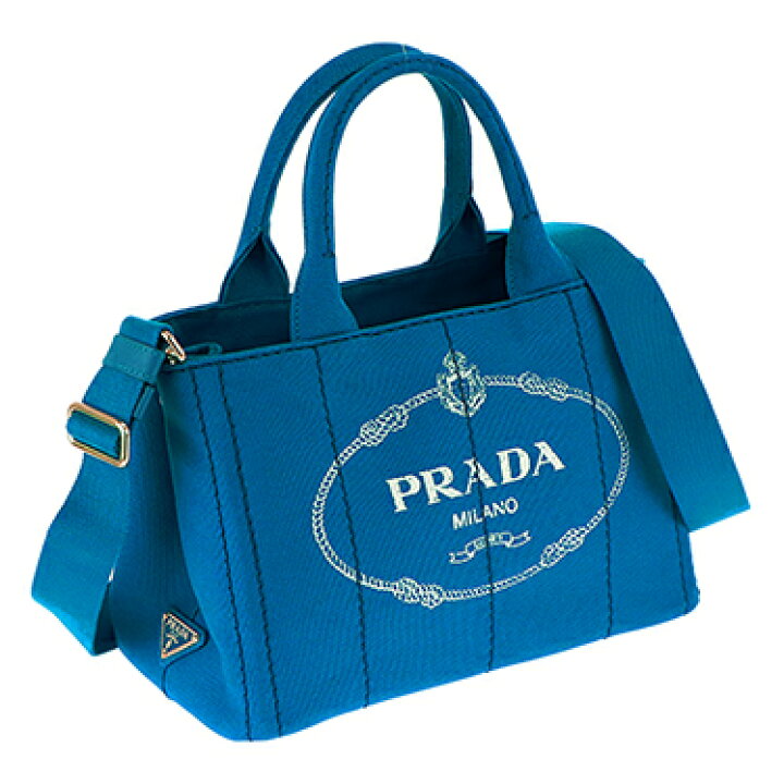 楽天市場】PRADA 1BG439-CANAPA/AZZURROプラダ 2WAYバッグコットン 