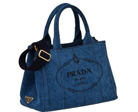 PRADA 1BG439-AJ6-F0008 CANAPA DENIM BLEUプラダ カナパ 2WAYバッグトートバッグ・ハンドバッグ ショルダーストラップ付（取外し可能）デニムブルー×ブラック×ゴールド※取寄品