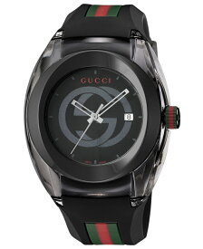 GUCCI YA137107ASYNC WATCHグッチ シンク メンズ腕時計スイス製 クォーツ ラバーベルトブラック