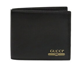 GUCCI 547585-0YA0G-1000グッチ 二折財布ヴィンテージロゴ カーフレザー ブラック×ゴールド