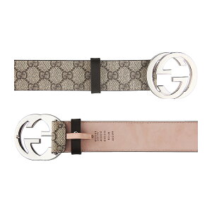 GUCCI411924-KGDHN-9643グッチメンズベルトキャンバス×レザーベージュ×ブラウン※サイズ選択式