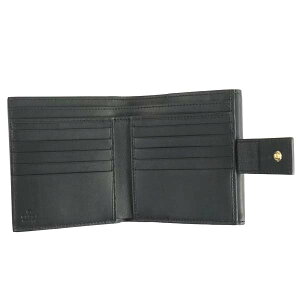GUCCI410104-KHNKG-9769グッチ二折小銭財布グッチシマレザーベージュ×ブラック