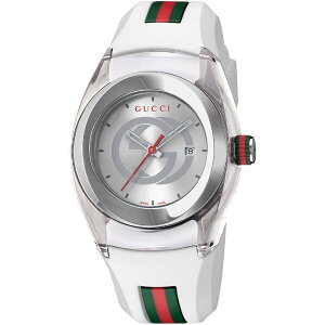 デジタルネ Gucci シンク レディース腕時計スイス製 クォーツ ラバーベルトホワイト シルバー ウェブ 取寄品 ブランドショップ ア ドマーニ Ya Sync White Watchグッチ グッチ Dong Hee Com