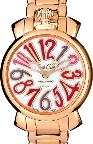 GAGAMILANO6021.3MANUALE35MM18KPVDガガミラノマヌアーレ35ユニセックスクオーツ腕時計ステンレスピンクゴールド×マルチカラー