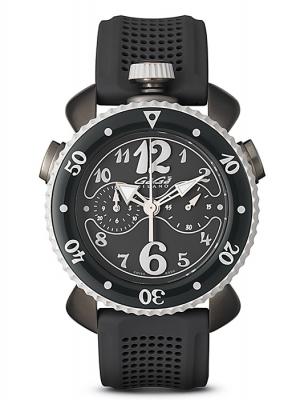 GAGAMILANO7013.01CHRONOSPORTS45MMガガミラノクロノスポーツ45MMユニセックスクオーツ腕時計シリコンラバー&グレーPVDステンレスグレー×ブラック