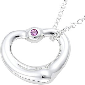 Tiffany&Co. 24669661ELSA PERETTIOPEN HEART PENDANTPINK SAPPHIRESTERLING SILVERティファニー エルサ・ペレッティ オープンハート ペンダント ピンク サファイヤ×スターリングシルバー