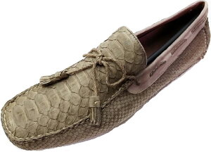 FRANCOCUADRAA02PWATZAPATOPITHONMLRNACK/TERNERARAINTAUPEMENSCASUALDRAIVINGSHOESフランククアドラメンズカジュアルドライビングシューズパイソンレザー×カーフレザー×合成ラバーMEXICO/28USA/9JAPAN/約26.5〜27cmトープグレイ