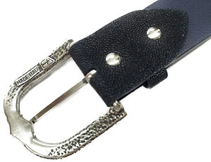 QUATTOROGATTI1686STINGRAYNAVYBELTクアトロガッティスティングレーガルーシャエイ革ベルトネイビー(ホワイトライン)×シルバー105cmmまで対応(カット可能)ベルト幅40mm※正規代理店取寄商品