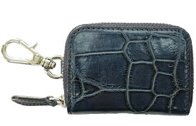 QUATTRO GATTI 8170 NAVYCROCODILE KEY CASEクアトロガッティ シャムクロコダイル キーケースキーホルダー/札入財布シャムクロコダイル（ワニ革）×カーフ（牛ヌメ革）ネイビー×シルバー※正規代理店取寄商品