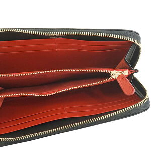 SalvatoreFerragamo22C843-683623-BKサルヴァトーレフェラガモラウンドファスナー長財布レザーブラック×リップスティック×ゴールド※取寄品