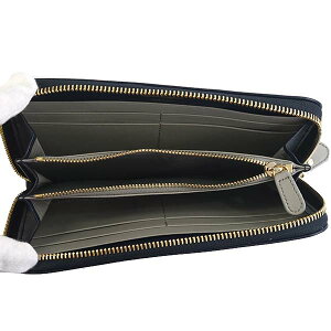 SalvatoreFerragamo22C843-695805-NVサルヴァトーレフェラガモラウンドファスナー長財布レザーネイビー×ペールグレー×ゴールド※取寄品
