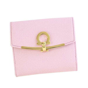 SalvatoreFerragamo22C877-683288-PKサルヴァトーレフェラガモWホック財布レザーロードデンドロン×ゴールド※取寄品