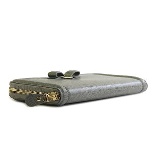SalvatoreFerragamo22C908-694574-L.GYサルヴァトーレフェラガモラウンドファスナー長財布レザーペールグレー×ゴールド※取寄品