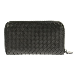 BOTTEGAVENETA114076-V0041-1000ボッテガ・ヴェネタラウンドファスナー長財布ラムレザーブラック×ガンメタル