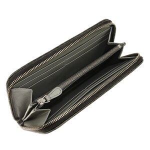 BOTTEGAVENETA114076-VBD51-8885ボッテガ・ヴェネタ財布ラウンドファスナー長財布レザーブラック×ニューライトグレー