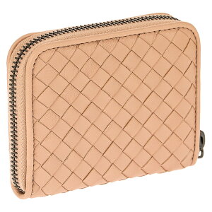 BOTTEGAVENETA258468-V001N-6809ボッテガヴェネタラウンドファスナー小銭入ラムレザーピーチローズ※取寄品