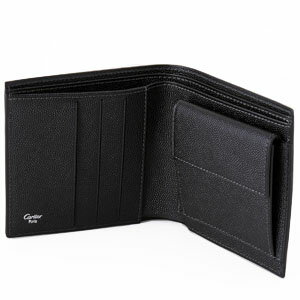 CARTIERL3000772サントスドゥカルティエウォレットカルティエ二折財布グレインカウハイドブラック