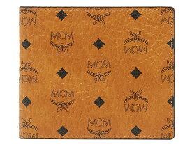 MCM MXS8SVI66-CO001 COGNACVISETOS ORIGINAL COIN WALLETエムシーエム コイン ウォレットヴィセトス オリジナル 二折小銭財布コーテッドキャンバス×レザーコニャック×ブラック×ゴールド