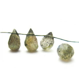 半貴石 ブリオレット ドロップカット 5×8mm ラブラドライト （1ヶ）ハンドメイド アクセサリー 天然石 ビーズ パーツ 粒売り