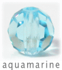 スワロフスキー ビーズ ♯5000 ダイアカット 6mm アクアマリン (10ヶ)手作り ビーズ アクセサリー パーツ