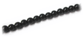 プラスチック パール ビーズ 2.5mm玉 ブラック 日本製 （1本 約75cm 約300ヶ）ハンドメイド 手作り アクセサリー パーツ 真珠