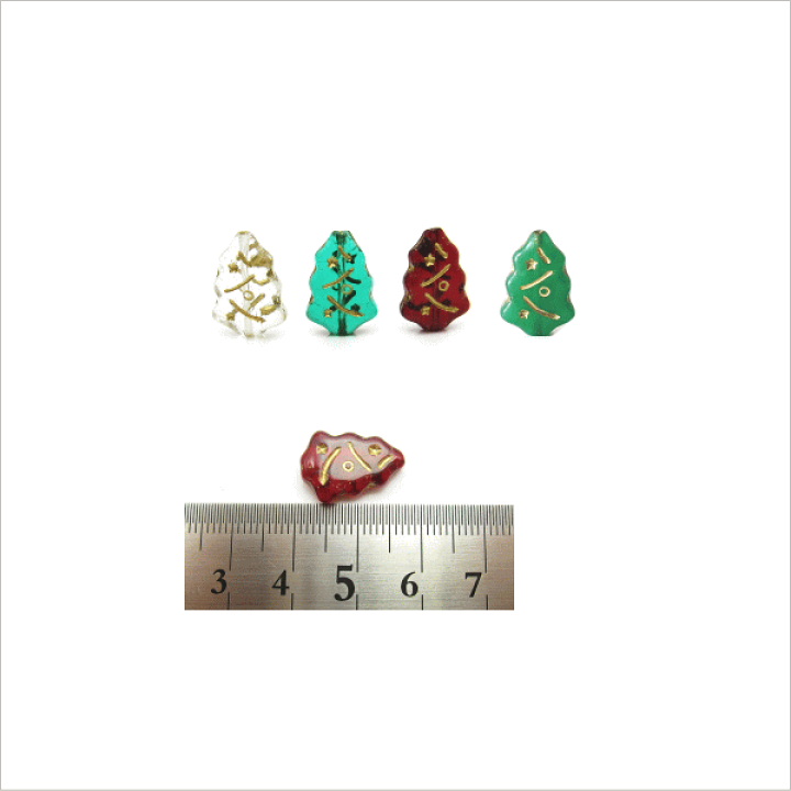 楽天市場】チェコビーズ クリスマスツリー 17mm×7mm（1個