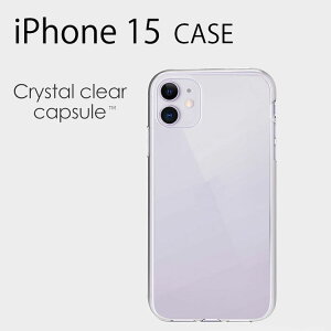 iPhone 15 �P�[�X �N���A�P�[�X iPhone15 6.1�C���` Crystal clear capsule �N���X�^�� �N���A �J�v�Z�� �����P�[�X