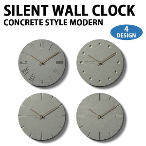 MOOQS ���v �Ǌ|�����v �؍��G�� CONCRETE STYLE SILENT MODERN WALL CLOCK �R���N���[�g �X�^�C�� ���_�� �E�H�[���N���b�N �É� �m�C�Y���X �i�`�������J���[