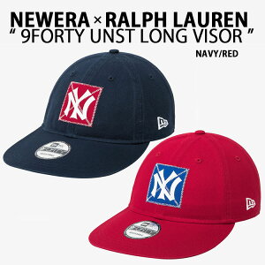 New Era ニューエラ RALPH LAUREN ラルフローレン キャップ 9FORTY LONG VISOR COOPERSTOWN MLB CAP クーパーズタウン ヤンキース コラボ ロングバイザー ベースボールキャップ メンズ レディース 60767043/4