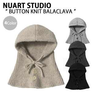 NUART STUDIO �k�A�[�g�X�^�W�I �X�q BUTTON KNIT BALACLAVA 4�F �{�^�� �j�b�g �o���N���o �o���N���o�X�q �}�t���[�X�q �C���[�}�t���[ �g���� �E�[�� ���{�� �~�X�q �j�b�g�X �j�b�g�X�q ���f�B�[�X 