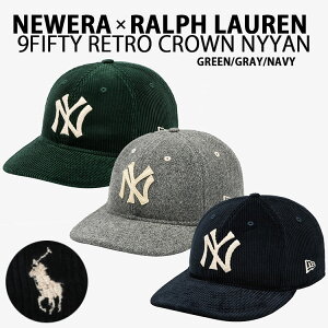 New Era �j���[�G�� RALPH LAUREN �����t���[���� �t���[�T�C�Y �L���b�v �R�[�f�����C 9FIFTY RETRO CROWN COOPERSTOWN MLB CAP �N�[�p�[�Y�^�E�� �R���{ �j���[���[�N�����L�[�X NAVY GRAY GREEN �����Y ���f�B�[