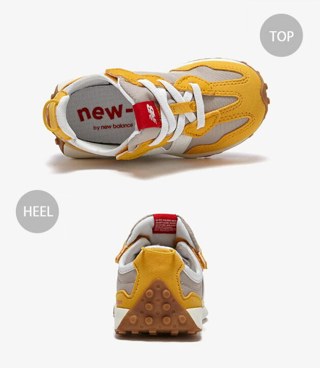 New Balance ニューバランス キッズ スニーカー NewBalance 327 BEIGE キッズシューズ ベージュ マスタード イエロー NW327SL ベビー用 キッズ用 子供用 中古 未使用品 a-dot