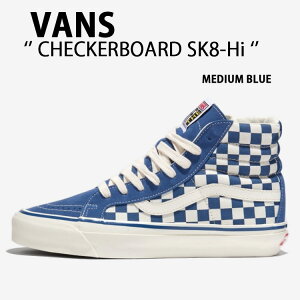 VANS oY Xj[J[ VANS CHECKERBOARD SK8-Hi MEDIUM BLUE VN000CTBMBL `FbJ[{[h XP[gnC ~fBA u[ Y fB[X jp p