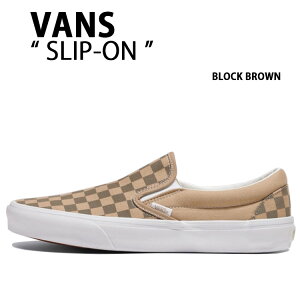 VANS oY Xj[J[ SLIP-ON CANVAS BLOCK BROWN VN0A2Z41DFM Xb| LoX ubNuE Y fB[X jp p