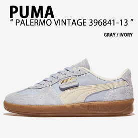 PUMA プーマ スニーカー PALERMO VINTAGE 396841-13 GREY IVORY シューズ パレルモ ビンテージ グレー アイボリー 本革 メンズ レディース【中古】未使用品