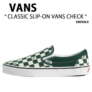 VANS バンズ スニーカー CLASSIC SLIP-ON VANS CHECK EMERALD VN000DAHEME クラシック スリッポン バンズチェック エメラルド 男性用 女性用