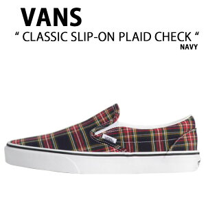 VANS �o���Y �X�j�[�J�[CLASSIC SLIP-ON PLAID CHECK NAVY VN000EACBX9 �N���V�b�N �X���b�|�� �v���b�h �`�F�b�N �l�C�r�[ �j���p �����p