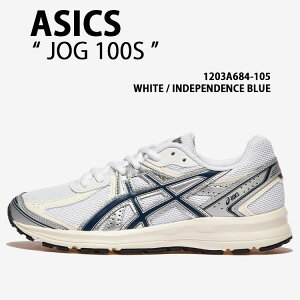 asics �A�V�b�N�X �X�j�[�J�[ JOG 100S 1203A684-105 �V���[�Y �W���O100S ���b�V�� �����j���O�V���[�Y WHITE BLUE �z���C�g �u���[ �����Y ���f�B�[�X