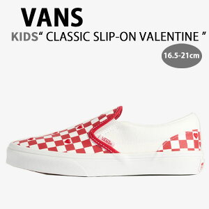 VANS �o���Y �L�b�Y �X�j�[�J�[ KIDS CLASSIC SLIP-ON VALENTINE RACING RED TRUE WHITE VN000D0JJV6 �N���V�b�N �X���b�|�� �o�����^�C�� ���[�V���O ���b�h �g�D���[ �z���C�g �L�b�Y�p �q���p �W���j�A�p