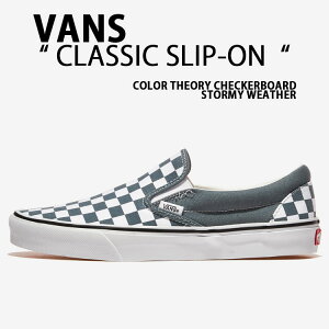 VANS �o���Y �X���b�|�� �V���[�Y CLASSIC SLIP-ON COLOR THEORY CHECKERBOARD STORMY WEATHER VN000DAHRV2 �`�F�b�J�[�{�[�h �X�g�[�~�[�E�F�U�[ �`�F�b�N�� ���b�t���\�[�� �����Y ���f�B�[�X