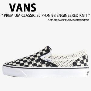 VANS �o���Y �X�j�[�J�[ PREMIUM CLASSIC SLIP-ON 98 ENGINEERED KNIT CHECKERBOARD BLACK MARSHMALLOW VN000EG11KP �v���~�A�� �N���V�b�N �X���b�|��98 �G���W�j�A�[�h �j�b�g �`�F�b�J�[�{�[�h �u���b�N �}�V���}�� �j
