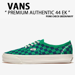 VANS �o���Y �X�j�[�J�[ PREMIUM AUTHENTIC 44 EK PUNK CHECK GREEN NAVY VN000EJC5W3 �v���~�A�� �I�[�Z���e�B�b�N44 EK �p���N �`�F�b�N �O���[�� �l�C�r�[ �j���p �����p