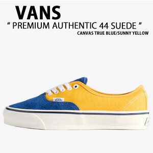 VANS �o���Y �X�j�[�J�[ PREMIUM AUTHENTIC 44 SUEDE CANVAS TRUE BLUE SUNNY YELLOW VN000EBNICN �v���~�A�� �I�[�Z���e�B�b�N 44 �X�G�[�h �L�����o�X �g�D���[ �u���[ �T�j�[ �C�G���[ �j���p �����p